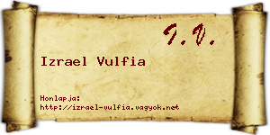 Izrael Vulfia névjegykártya